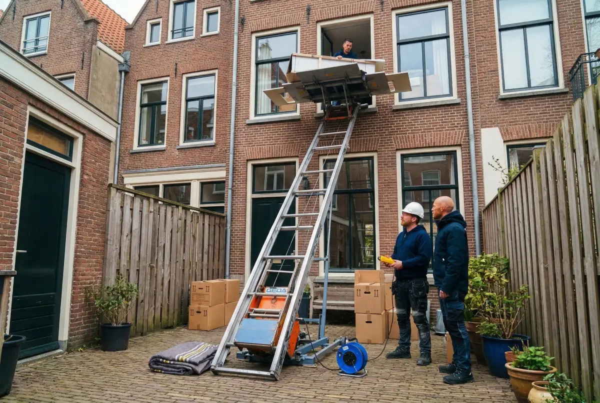 Gedalift in gebruik bij woning in Zwolle