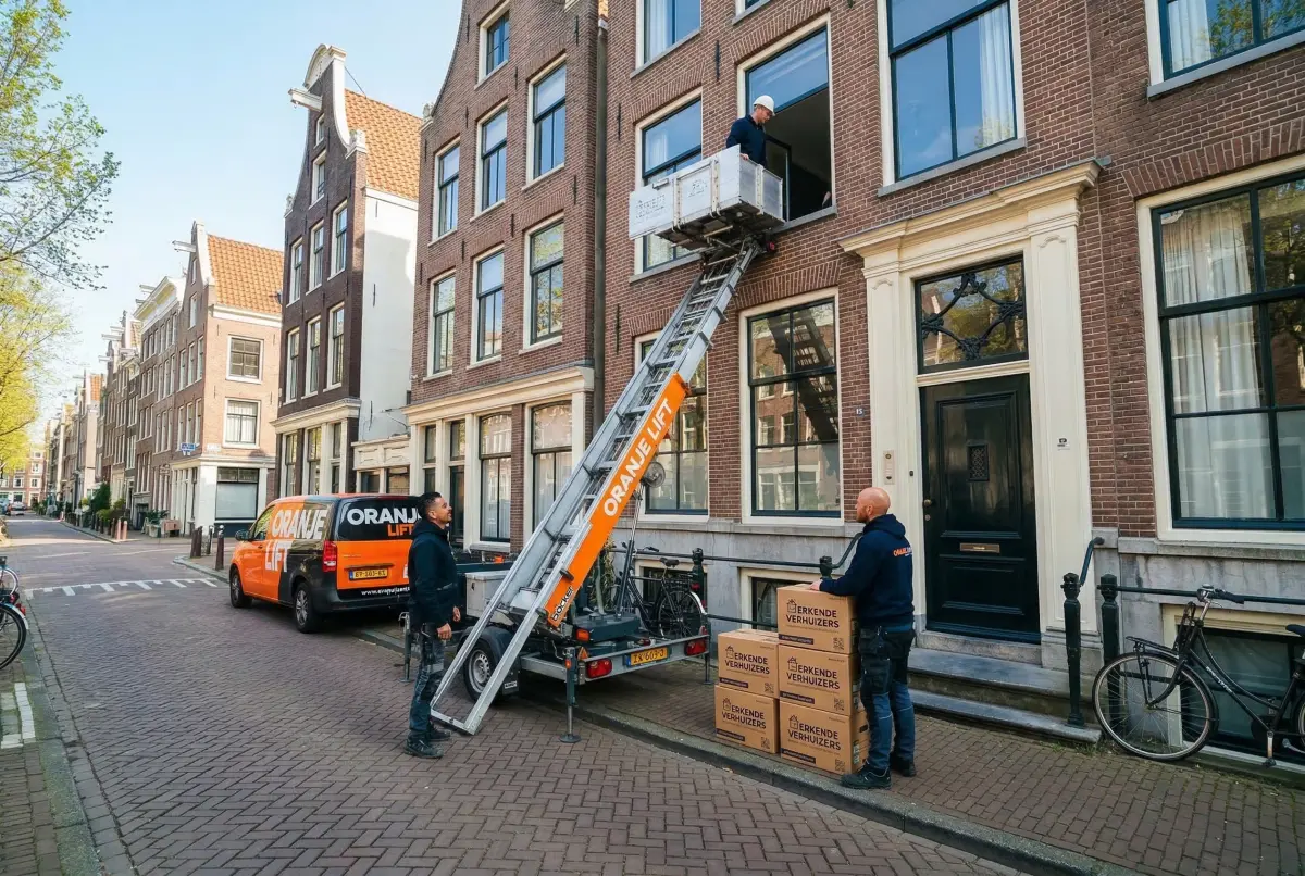 Aanhangerlift voor verhuizing in smalle straat Zwolle